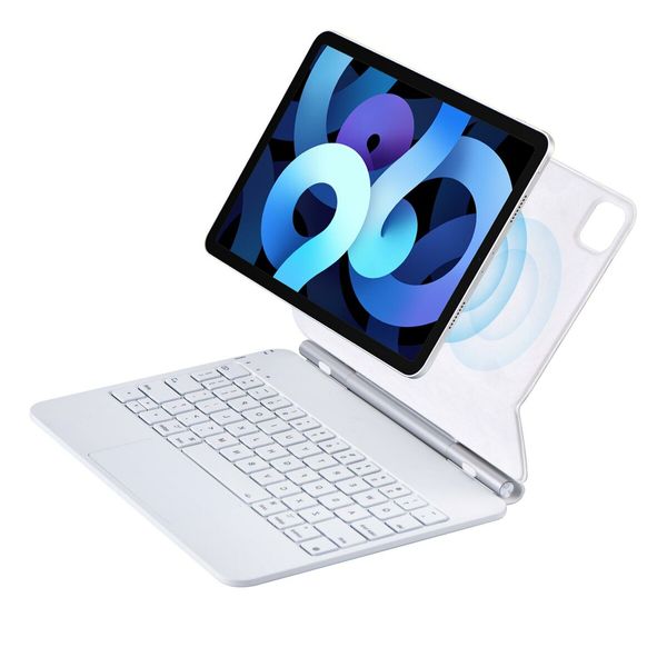 11-inch iPad White Magic Magnetic Keyboard- Slim Cover with Multi-Touch Trackpad & 3 Brightness Levels