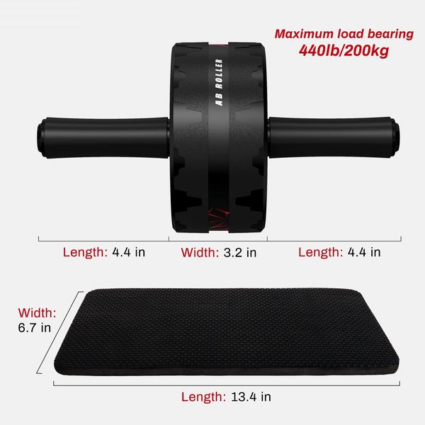 Home workout machine Ab Roller Exercise Wheel with Knee Pad Accessories for Abdominal and Core Strength Training