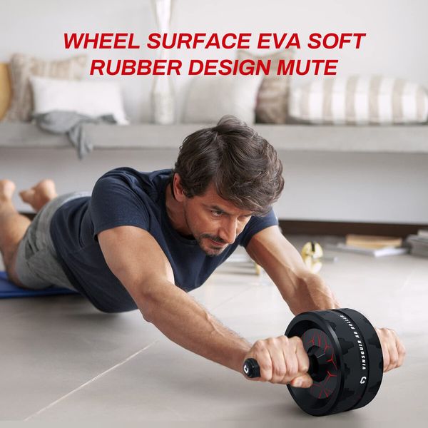 Home workout machine Ab Roller Exercise Wheel with Knee Pad Accessories for Abdominal and Core Strength Training