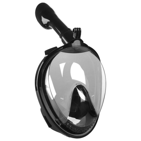 Full Face Underwater Snorkeling Mask: Wide View, Anti-Fog for Scuba Diving and Snorkeling (Black, S/M)