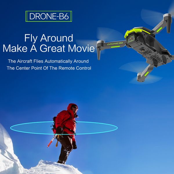 B6 Drone Four-Axis Rc Quadcopter with Brushless Motor, Dual 6K Camera, WIFI, FPV and Obstacle Avoidance