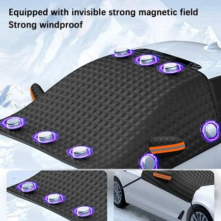 Magnetic Car Windshield Snow Cover with Anti-Freeze and Sun Protection