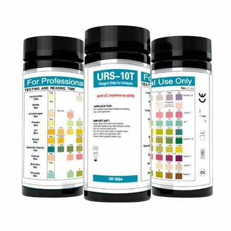 100-Count Urinalysis Reagent Strips Accurately Test 10 essential urine parameters including Nitrite,Urobilinogen,PH,protein,leukocytes