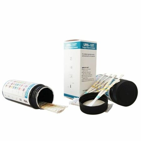 100-Count Urinalysis Reagent Strips Accurately Test 10 essential urine parameters including Nitrite,Urobilinogen,PH,protein,leukocytes