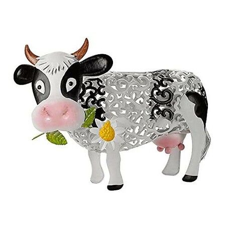 Enchanting Garden Decor: Smart Resin Daisy Cow Solar Light (30x20x18cm)