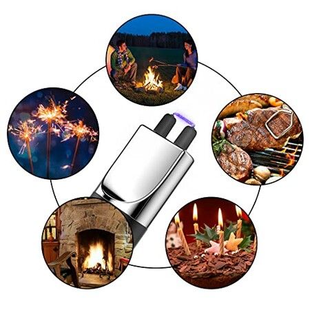 Rechargeable Electric Arc Lighter with Flexible Neck and LED Battery: Perfect for Candles, Stoves, Camping, and BBQ