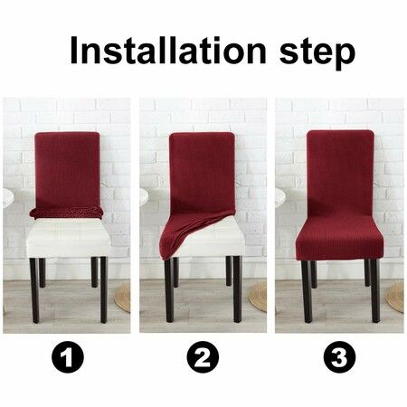 Stretch Dining Chair Covers: Set of 2 Wine Red Slipcovers for Parsons Chairs