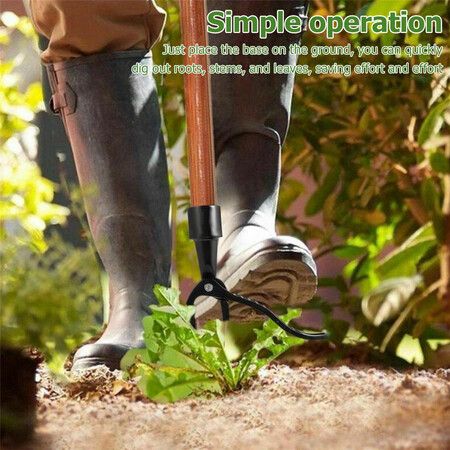 Outdoor Claw Weeder Garden Tool with Foot Pedal - Stand-Up Metal Root Remover