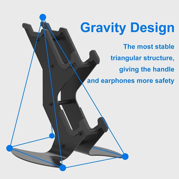 Game Controller and Headset Stand for X-box, PlayStation, -Switch, and PC (Black)