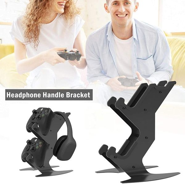 Game Controller and Headset Stand for X-box, PlayStation, -Switch, and PC (Black)