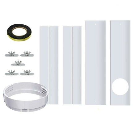 Adjustable 67-220cm AC Vent Kit for Sliding Doors,Universal Durable seal kit for preventing warm air,Accommodates exhaust hoses with diameters of 5.1" & 5.9"