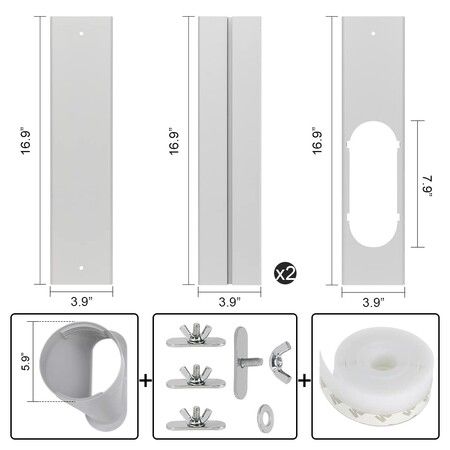 Adjustable Sliding Window Kit for Portable Air Conditioners: Fits 5.9" Exhaust Hoses and Vertical/Horizontal Sliding Windows