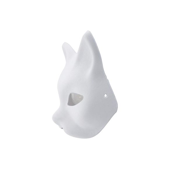 Blank White Paper Cat Masks for Hand Painting and Customization (Pack of 3)