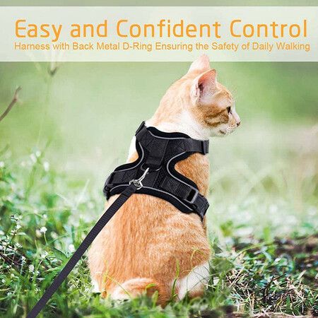 Escape-Proof Cat Harness and Leash (Size XS): Comfortable and Reflective for Safe Walking