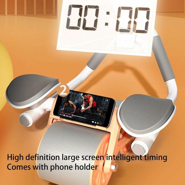 Automatic Rebound Ab Roller with Elbow Support, Timer, and Phone Holder: Core Strengthening Fitness Trainer for All