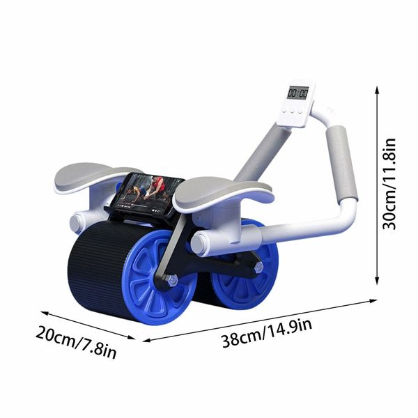 Automatic Rebound Ab Roller with Elbow Support, Timer, and Phone Holder: Core Strengthening Fitness Trainer for All