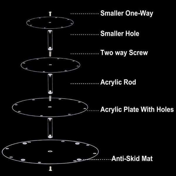 4-Tier Acrylic Cupcake Stand with LED Lights for Weddings and Parties