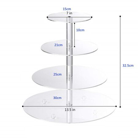 4-Tier Acrylic Cupcake Stand with LED Lights for Weddings and Parties