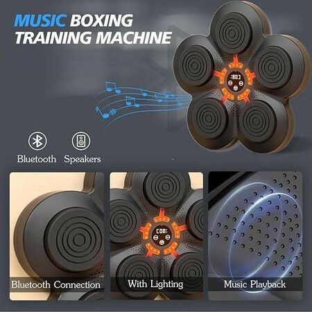 Interactive Music Boxing Machine with Boxing Gloves,Space Saving Wall-mounted design,Bluetooth connectivity