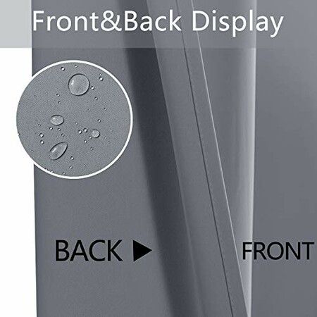 2X Grommet Outdoor Blackout Curtains Waterproof & thermal insulated,Blocks sunlight & heat Perfect for porches,cabanas,patios(132x213cm)