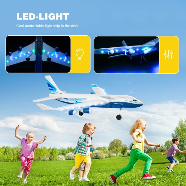 RC Jet Airplane for Beginners: Ready to Fly with One-Key Aerobatics, LED Lights, and 4-Axis Stability