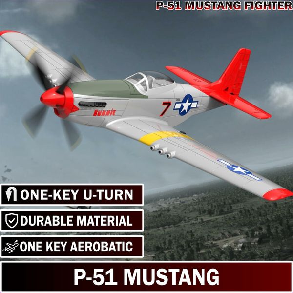 RC Plane Remote Control Airplane with 3 Modes, One-Key U-Turn Control for Easy Flying Perfect for All Ages (Red)