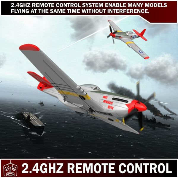 RC Plane Remote Control Airplane with 3 Modes, One-Key U-Turn Control for Easy Flying Perfect for All Ages (Red)