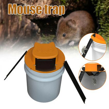 5 Gallon Mouse/Rat Bucket Lid Trap with Automatically Reset Door Style,Effective Rat Control for Indoor and Outdoor Use(Yellow)