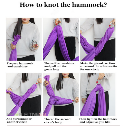 5m Anti-gravity Aerial Yoga Hammock Kit for Fitness with Low Non-Stretch Nylon Fabric and Hardware - Perfect for Dance (Purple)