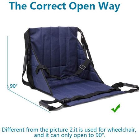 Complete Patient Transfer System: Blue 4-Handle Evacuation Chair, Safety Belt, and Sliding Transfer Disc