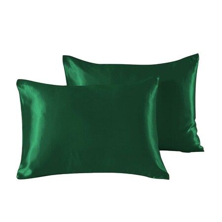 2-Pack Satin Pillowcases for Hair and Skin (Green, 51*66cm)