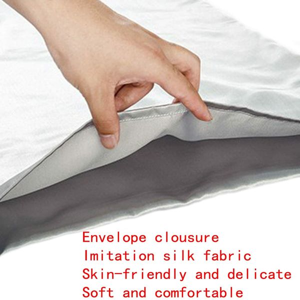 2-Pack Silk Satin Pillowcase Covers for Hair and Skin with Envelope Closure(51*76cm, White)