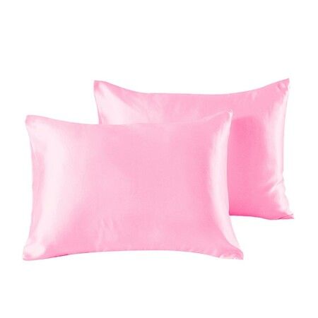 2-Pack Satin Pillowcases for Hair and Skin (Light Pink, 51*66cm)