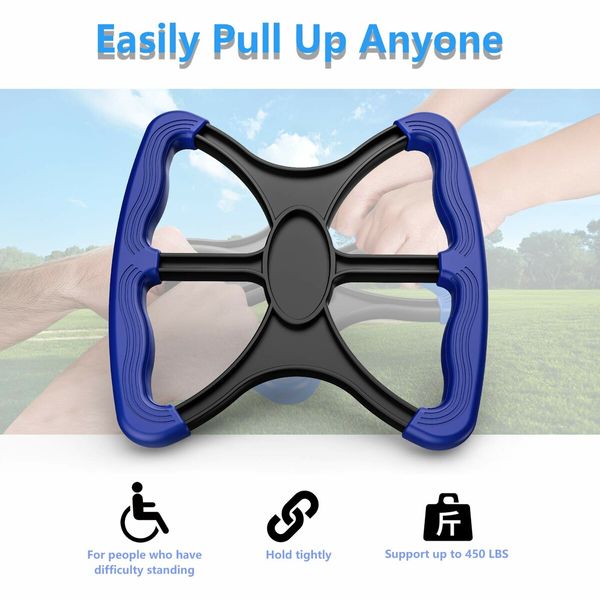 Blue Lift Assist Standing Aid - Handicap Bar with No-Slip Grip Handles for Elderly, Seniors, Patients, and Disabled Assists