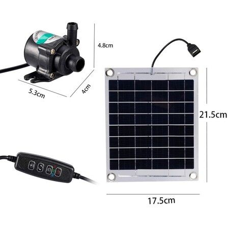 10W 12V Solar Water Pump Pond Fontain with Durable Brushless Solar Panel for Fish & Water Pools, Perfect for Garden Décor