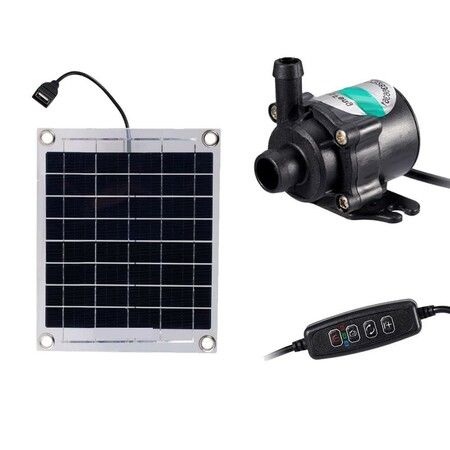 10W 12V Solar Water Pump Pond Fontain with Durable Brushless Solar Panel for Fish & Water Pools, Perfect for Garden Décor