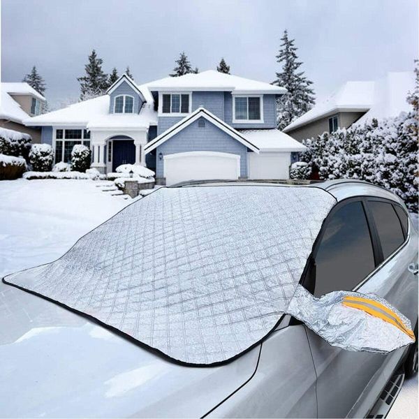 Winter Windshield Snow Cover - Thick Magnetic Car Windscreen Cover with Side Mirror Covers (160*145cm)