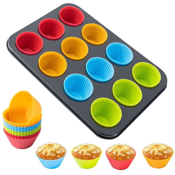 Nonstick Mini Cheesecake Pan: Bake Perfect Cheesecakes, Cupcakes, and Muffins with Our 12-Cup Removable Round Mold