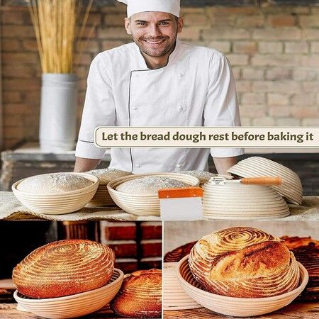 Artisan Bread Making Kit Banneton Proofing Basket for Perfect Sourdough Bread (26*9CM)