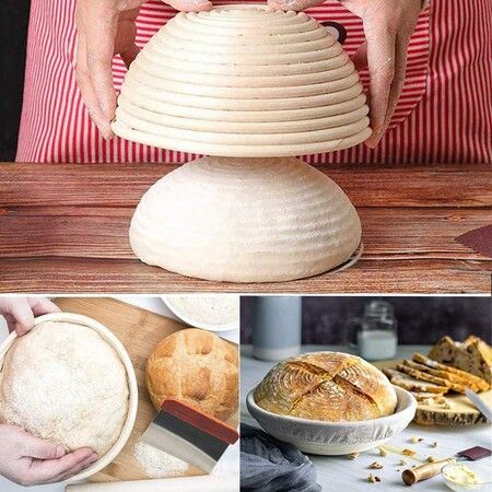 Artisan Bread Making Kit Banneton Proofing Basket for Perfect Sourdough Bread (26*9CM)