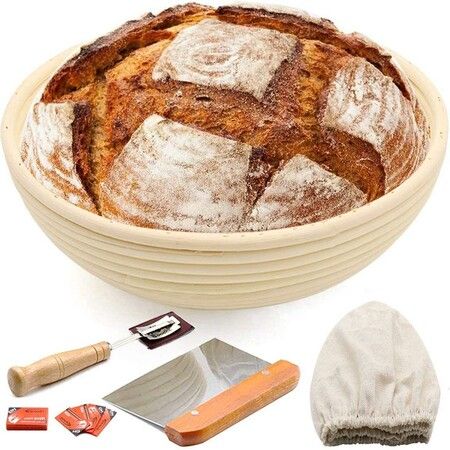 Artisan Bread Making Kit Banneton Proofing Basket for Perfect Sourdough Bread (26*9CM)