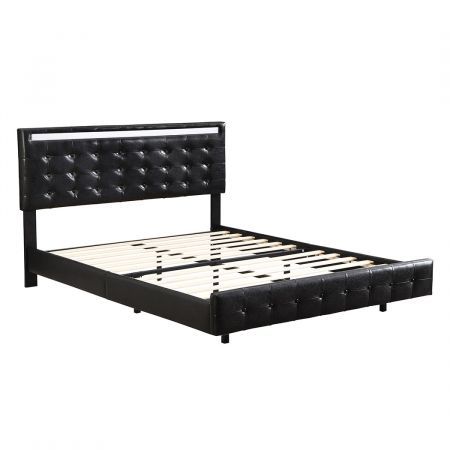 Levede  Floating Bed Frame Double with Headboard LED Lights Mattress Base