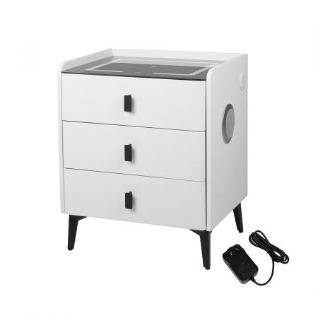 Levede Bedside Table LED Lights Drawers Storage