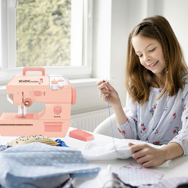 Kids' Sewing Machine Toy with Educational Kit (Pink)