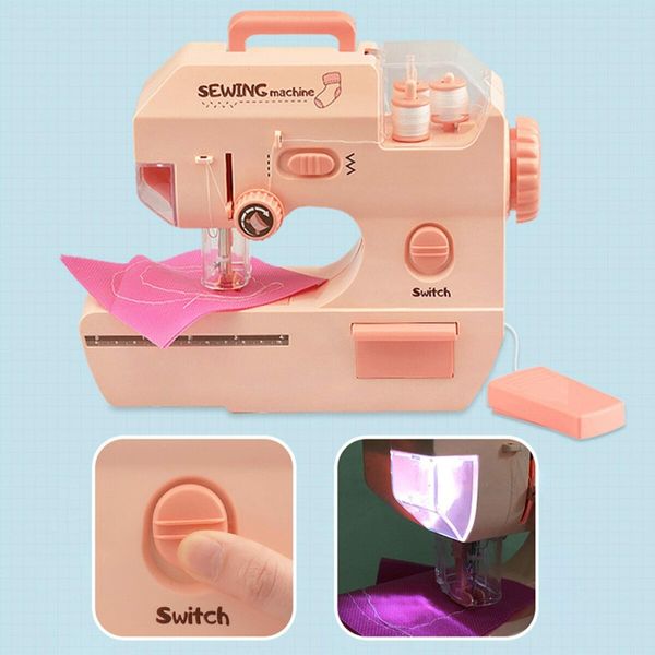 Kids' Sewing Machine Toy with Educational Kit (Pink)