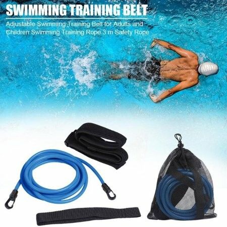 4M Swim Training Belts with Bungee Cords and Resistance Bands for Enhanced Swimming Workouts