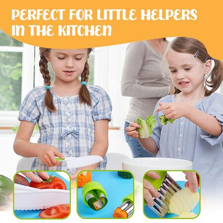 37 Piece Kids Cooking Set, Montessori Kitchen Tools with Plastic Knives, Cutting Board, More Kitchen Accessories,Cooking Fun for Kids