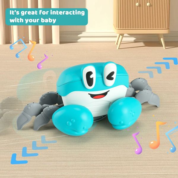 Electric Moving Crawling Crab Toy Learning Walking Toys,Music&Dancing Interactive Toy for Boy&Girl Gifts Ages 3+