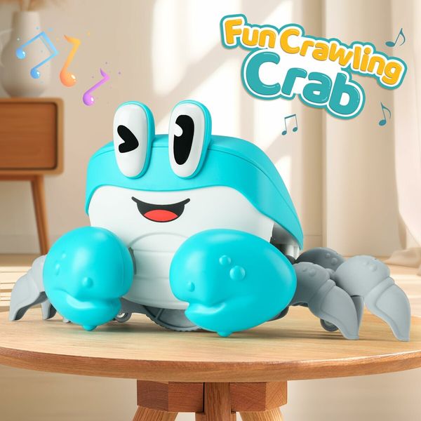 Electric Moving Crawling Crab Toy Learning Walking Toys,Music&Dancing Interactive Toy for Boy&Girl Gifts Ages 3+