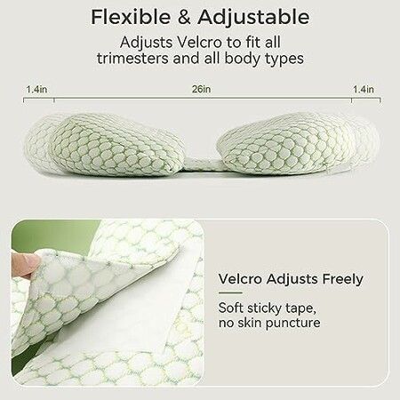 Pregnancy Pillow for Sleeping Body   Maternity  Wedge, Detachable and Adjustable Double-Sided with Pillow Cover Support for Pregnancy Belly Back Support